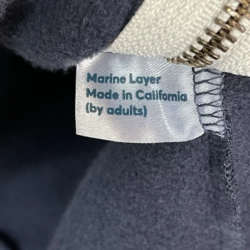 Marine Layer Hoodie Womens Extra Large Black‎ Full Zip Sweater Sweatshirt Adult